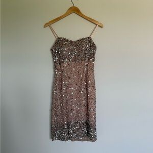 Adrianna Papell Strapless Beaded Mini Dress - Blush